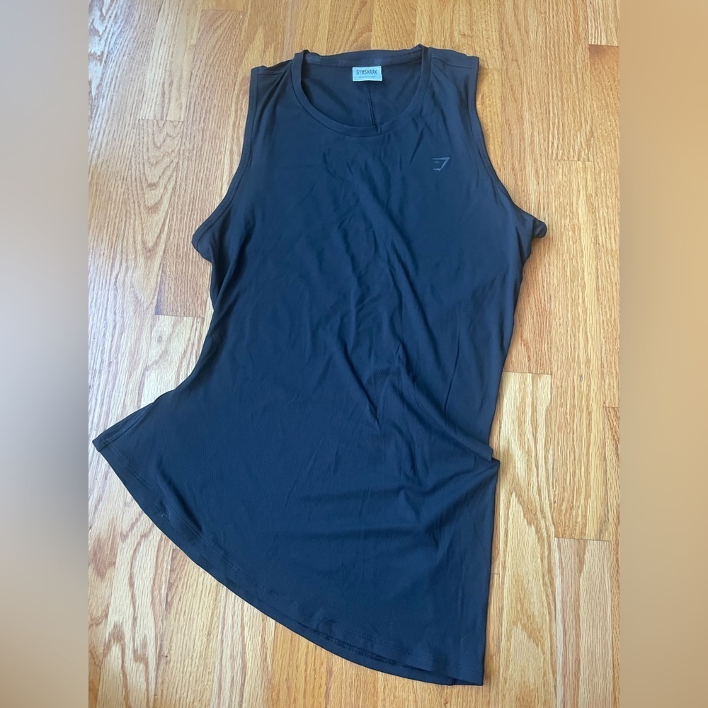 NWOT - Gymshark Ribbed Asymmetrical Black Sleeveless Tank Top